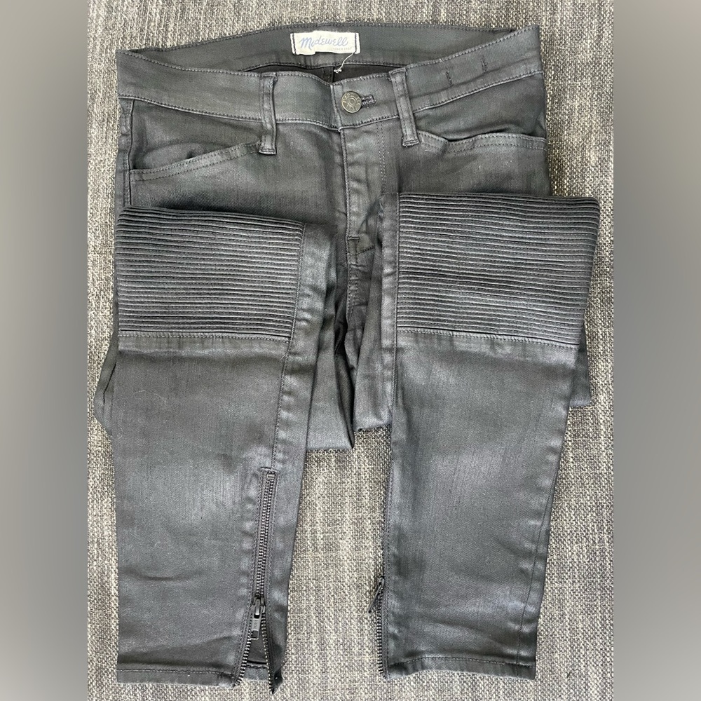 Madewell coated black jeans